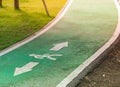 Green path way for workout or running and walk way in public park garden Royalty Free Stock Photo