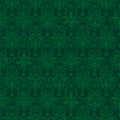 Green Patrick`s Day background with decorative painted clover. Patrick`s Day design. Seamless Pattern. Can be used for wallpaper