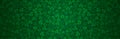 Green Patricks Day greeting banner with green clovers. Patrick`s Day holiday design. Horizontal background, headers, posters,