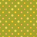 Green pattern with polka dots.
