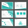 Green pattern presentation template Infographic elements and icon flat design set advertising marketing brochure flye