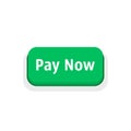 Green pay now button isolated on white Royalty Free Stock Photo