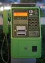 Green pay phones Royalty Free Stock Photo