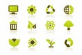 Green PC / IT Icon Set Royalty Free Stock Photo