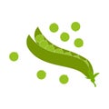 green pea isolated vector, natural food ingredient