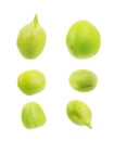 Green pea isolated on white. Collection Royalty Free Stock Photo