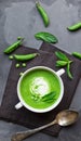 Green pea and mint soup Royalty Free Stock Photo