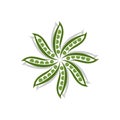 Green Pea Pod Star Logo Template Illustration Design. Vector EPS 10 Royalty Free Stock Photo