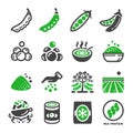 Green pea icon set