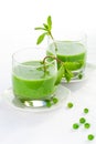 Green pea soup cream Royalty Free Stock Photo