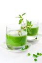 Green pea soup cream Royalty Free Stock Photo