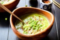 Green Pea Soup with Red Pepper