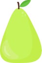 Green pear cartoon fruit cute icon vector kid illustration