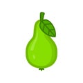 Green pear icon. Fresh fruit. Vector illustration Royalty Free Stock Photo