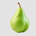 green pear fruit isolated on transparent background Royalty Free Stock Photo