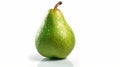 Green pear fruit isolated on white background. Generative AI Royalty Free Stock Photo
