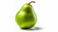 Green pear fruit isolated on white background. Generative AI Royalty Free Stock Photo