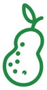 Green pear, icon icon Royalty Free Stock Photo