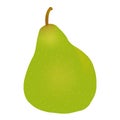 A realistik green pear on a white background.