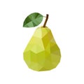 Green pear in polygonal style. Vector illustration