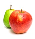 Green pear and red apple Royalty Free Stock Photo