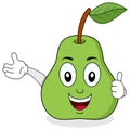 Green Pear Thumbs Up Character Royalty Free Stock Photo