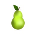 Green pear on white background