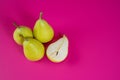 Green pears on background