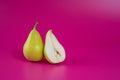 Green pears on background