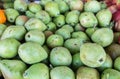 Green pears for sale at local city market. Royalty Free Stock Photo