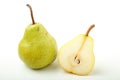 Green pears on white background Royalty Free Stock Photo