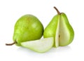 Green Pears On White Background