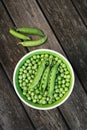 Green peas in a bowl