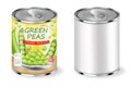 Green peas can Vector realistic. Product placement. Label design package. 3d illustrations Royalty Free Stock Photo
