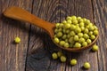 Green peas canned Royalty Free Stock Photo