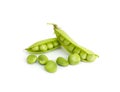 Green peas isolated on white