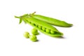 Green peas isolated on white Royalty Free Stock Photo