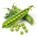 Green peas isolated on white background Royalty Free Stock Photo