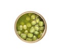 Green Peas In Open Lid Tin Can III Royalty Free Stock Photo