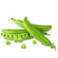 Green peas in the pod on a white background Royalty Free Stock Photo