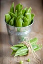 Green peas in a pods Royalty Free Stock Photo