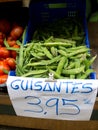 Green peas pods in a market Royalty Free Stock Photo