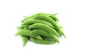 Green Peas in Pods on White Background Royalty Free Stock Photo