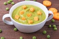 Green peas soup Royalty Free Stock Photo