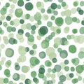 Green pebble seamless pattern on white background. Random geometric dotted wallpaper