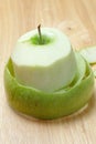 Green peeled apple