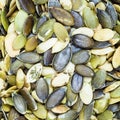 Green peeled pumpkin seeds