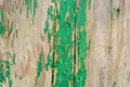 Green peeling painted wood planks background texture Royalty Free Stock Photo