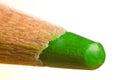 Green pencil/crayon macro Royalty Free Stock Photo
