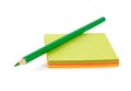 Green pencil on paper Royalty Free Stock Photo